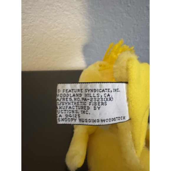 Vintage 1980s Dakin Woodstock Plush Peanuts Snoopy KoreaUnited Feature Syndicate - Picture 5 of 5